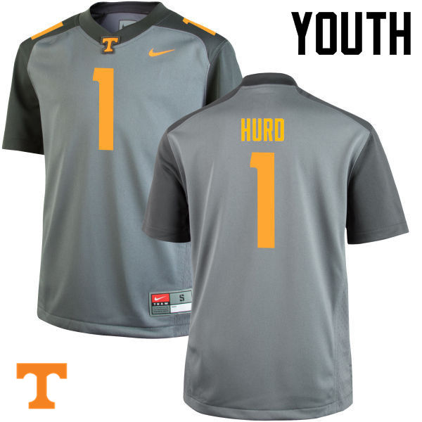 Youth #1 Jalen Hurd Tennessee Volunteers College Football Jerseys-Gray - Click Image to Close